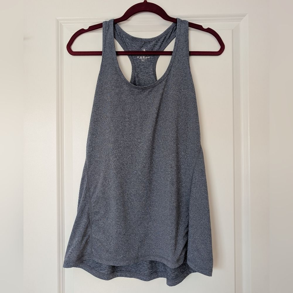 Icyzone Women's Size XL Heather Blue Racerback Athletic Workout Running Tank Top